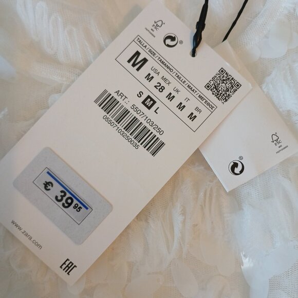 Zara White Sequence crop top - Picture 3 of 10